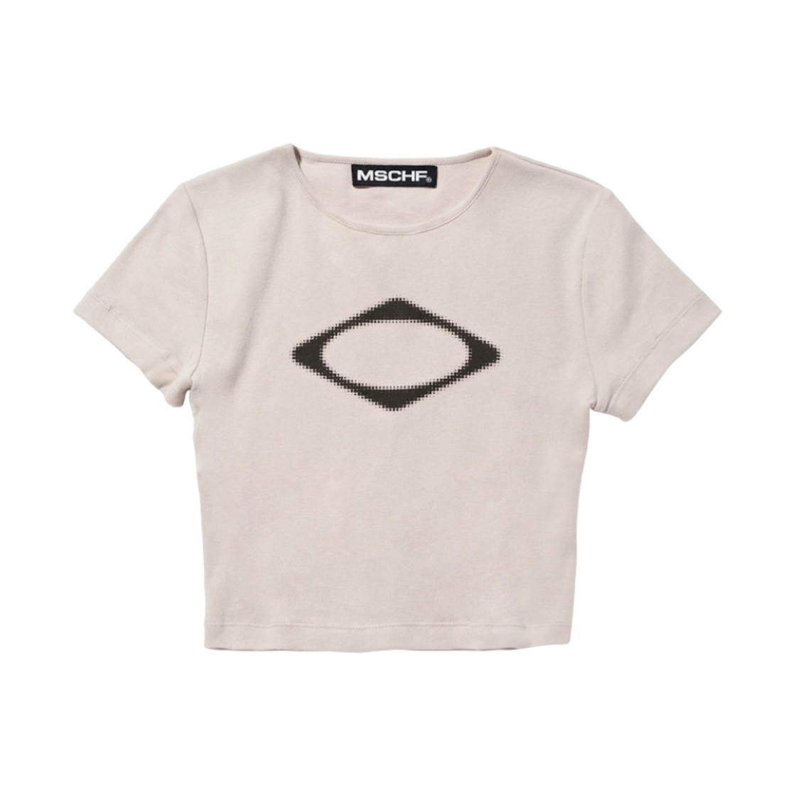 (W) 미스치프 롬버스 블러 티셔츠 미니 라이트 베이지((W) Mischief Rhombus Blur T-Shirt Mini Light Beige)