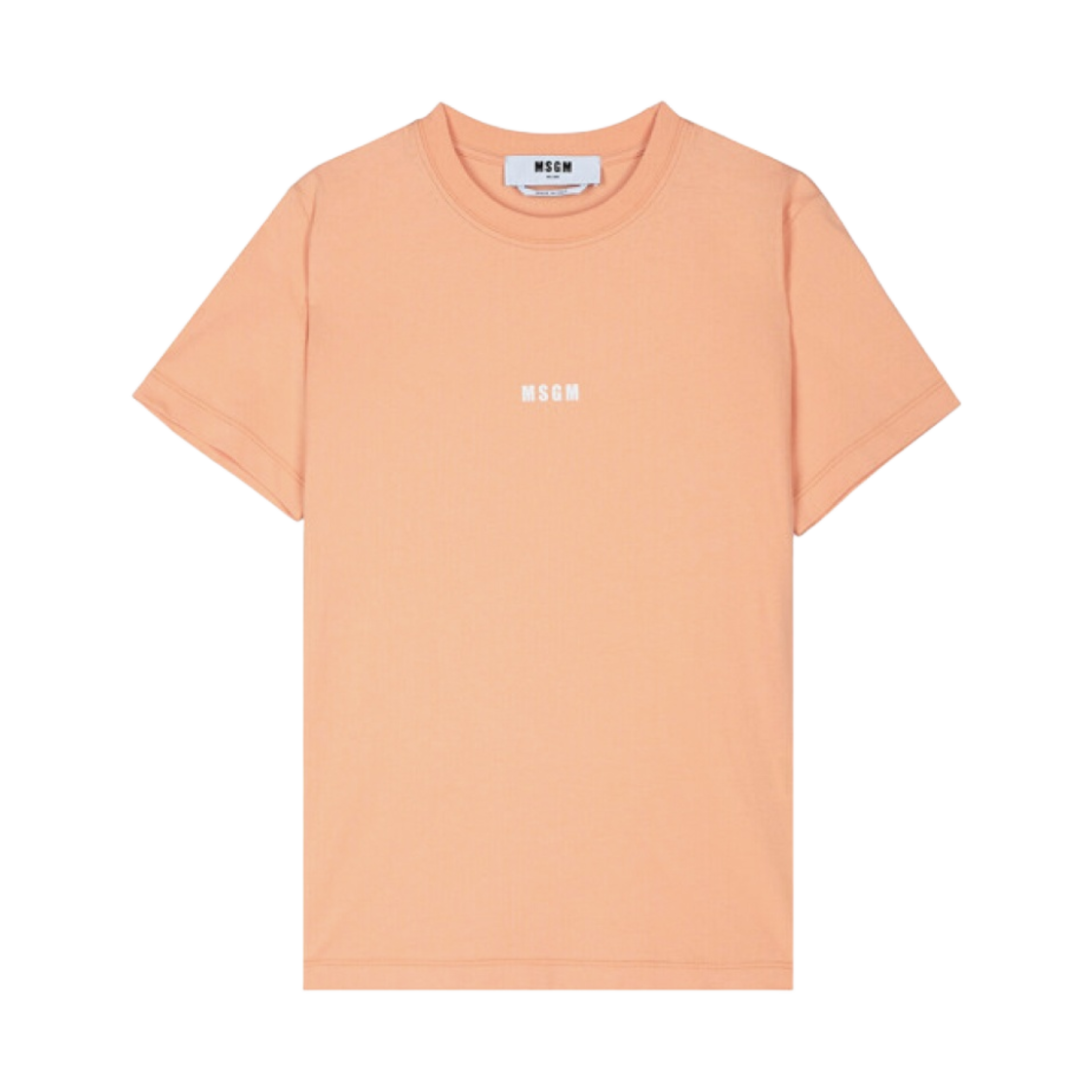 (W) 엠에스지엠 마이크로 로고 코튼 티셔츠 오렌지((W) MSGM Cotton T-Shirt with Micro Logo Orange) - 1