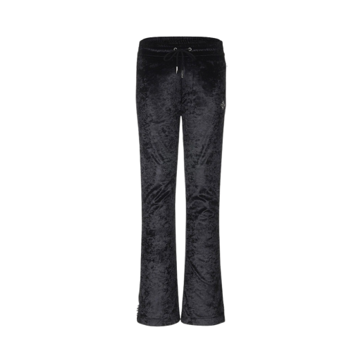 240005 Surgery Side Zip Velvet Boot-Cut Track Pants Black