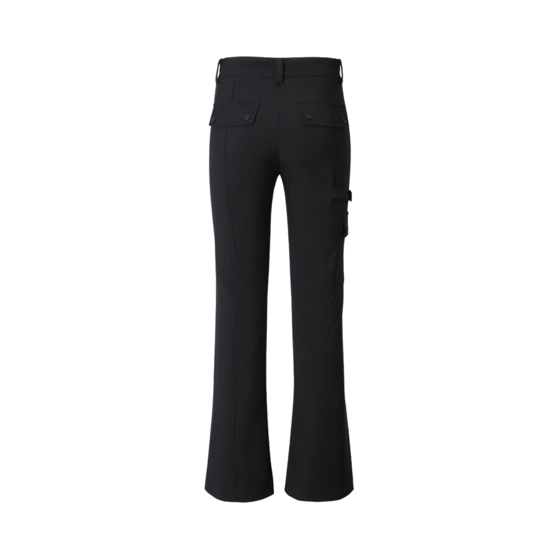 (W) 쓰리타임즈 스트랩 버튼 팬츠 블랙((W) Threetimes Strap Button Pants Black) - 2