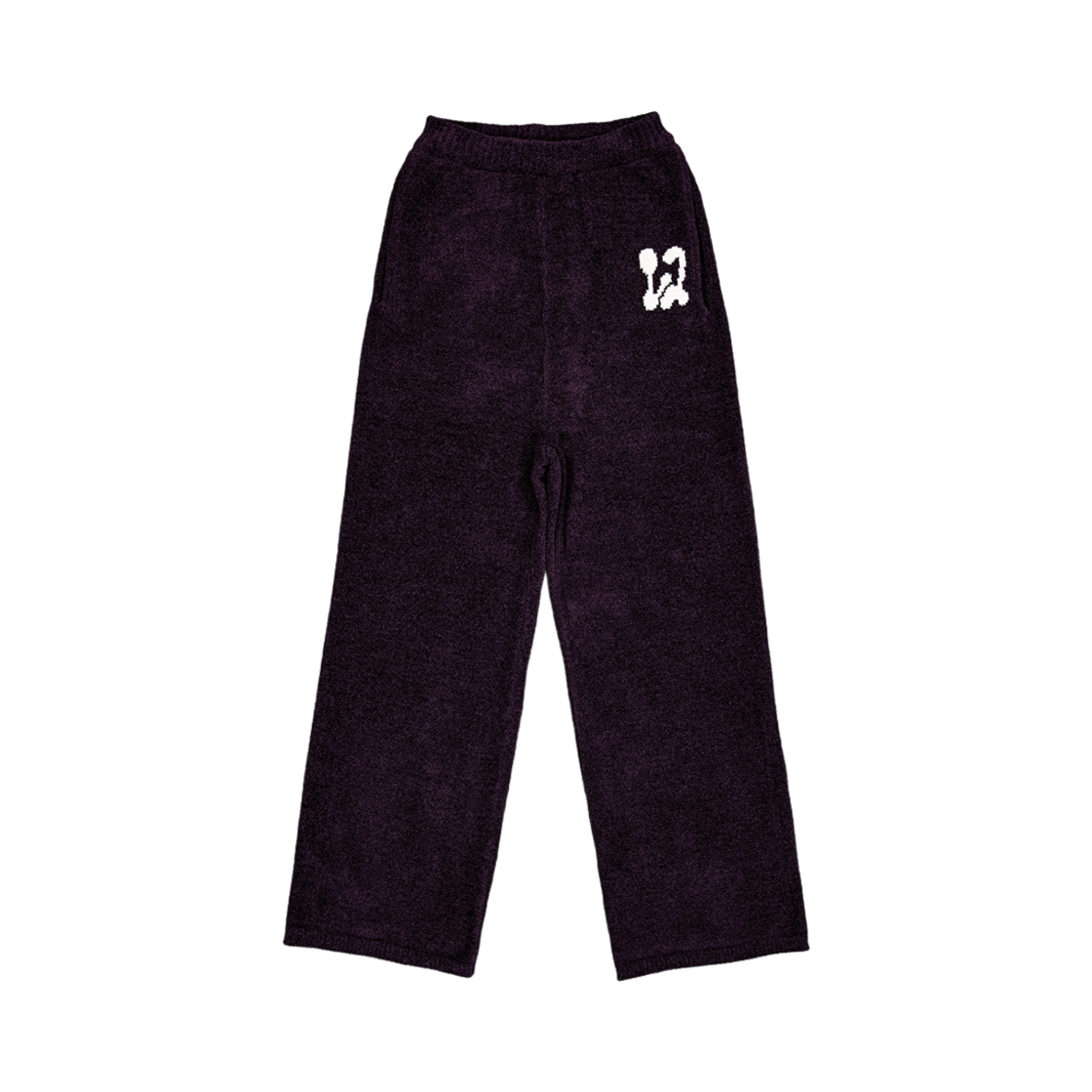 WL243KLP01UWIB MELLOW Intarsia Wide Knit Pants Wine Black