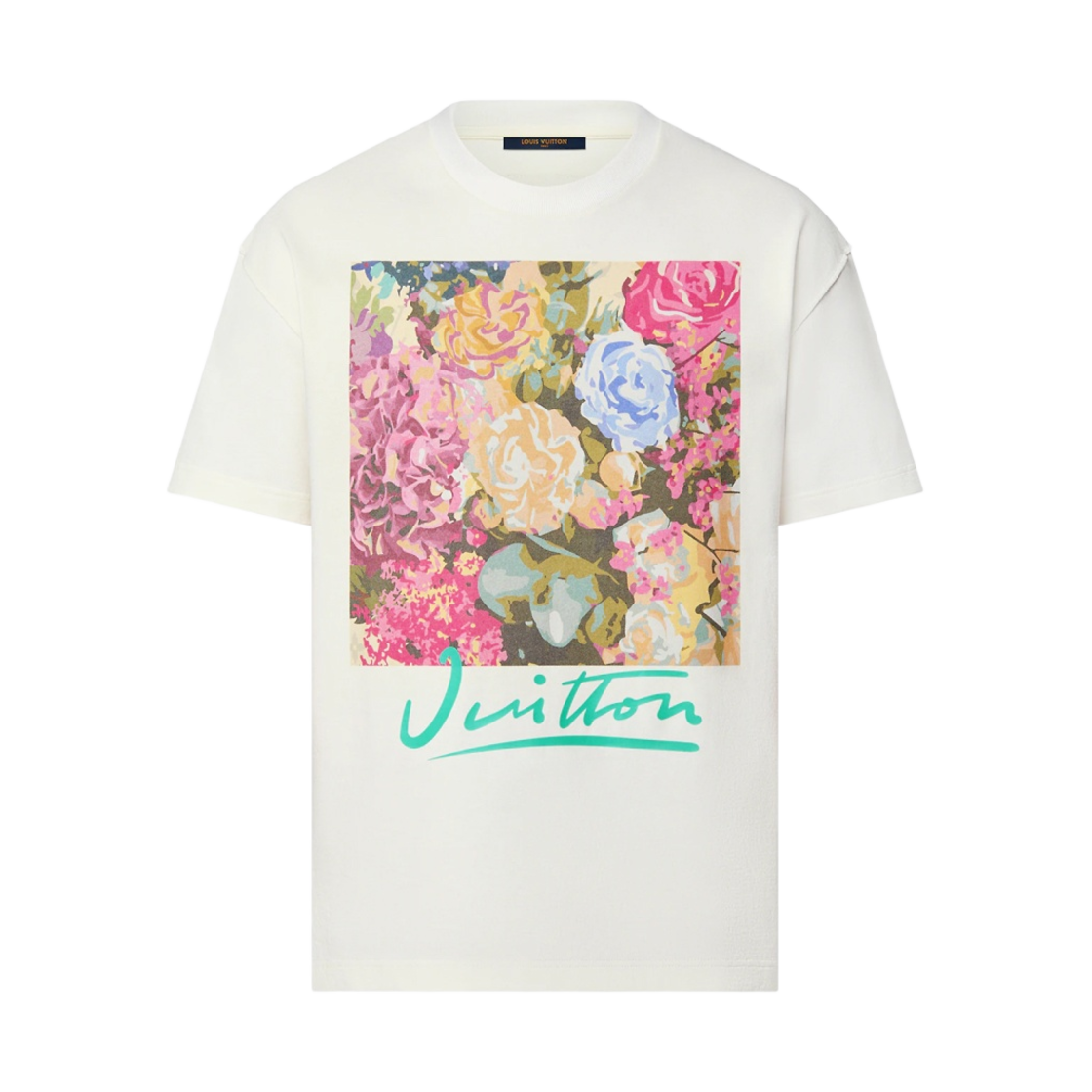 루이비통 LV 플라워 태피스트리 프린트 티셔츠 밀키 화이트