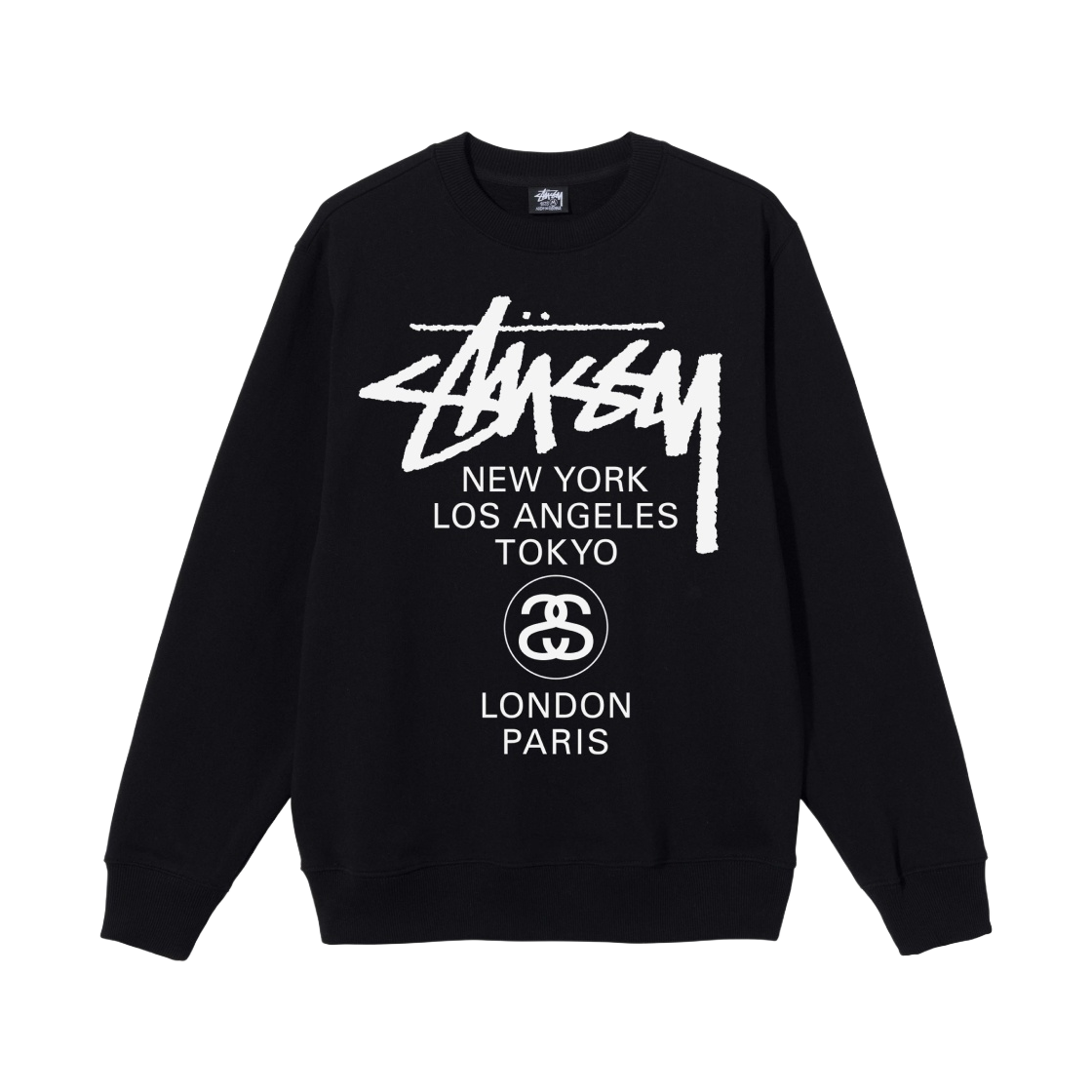 스투시 월드투어 크루넥 블랙 2021