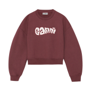 (W) Ganni Responsible Isoli Logo Sweatshirt Merlot