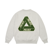 Palace Chenille Tri-Ferg Crew Grey Marl - 24FW