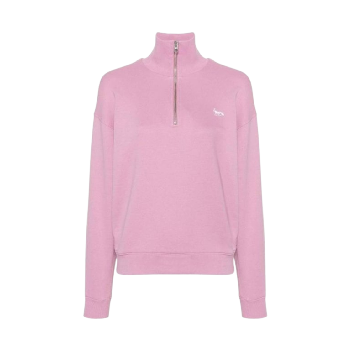 (W) 메종 키츠네 베이비 폭스 하프 집 스웨트셔츠 블라썸((W) Maison Kitsune Baby Fox Half Zip Sweatshirt Blossom) - 1