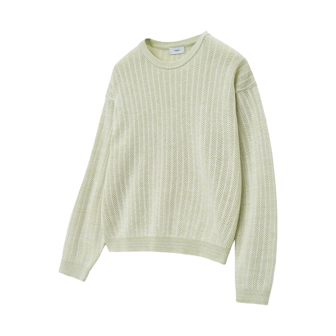 티엔지티 오버핏 크로쉐 긴팔 니트 그린(TNGT Over-fit Croche Long Sleeve Knit Green) - 1