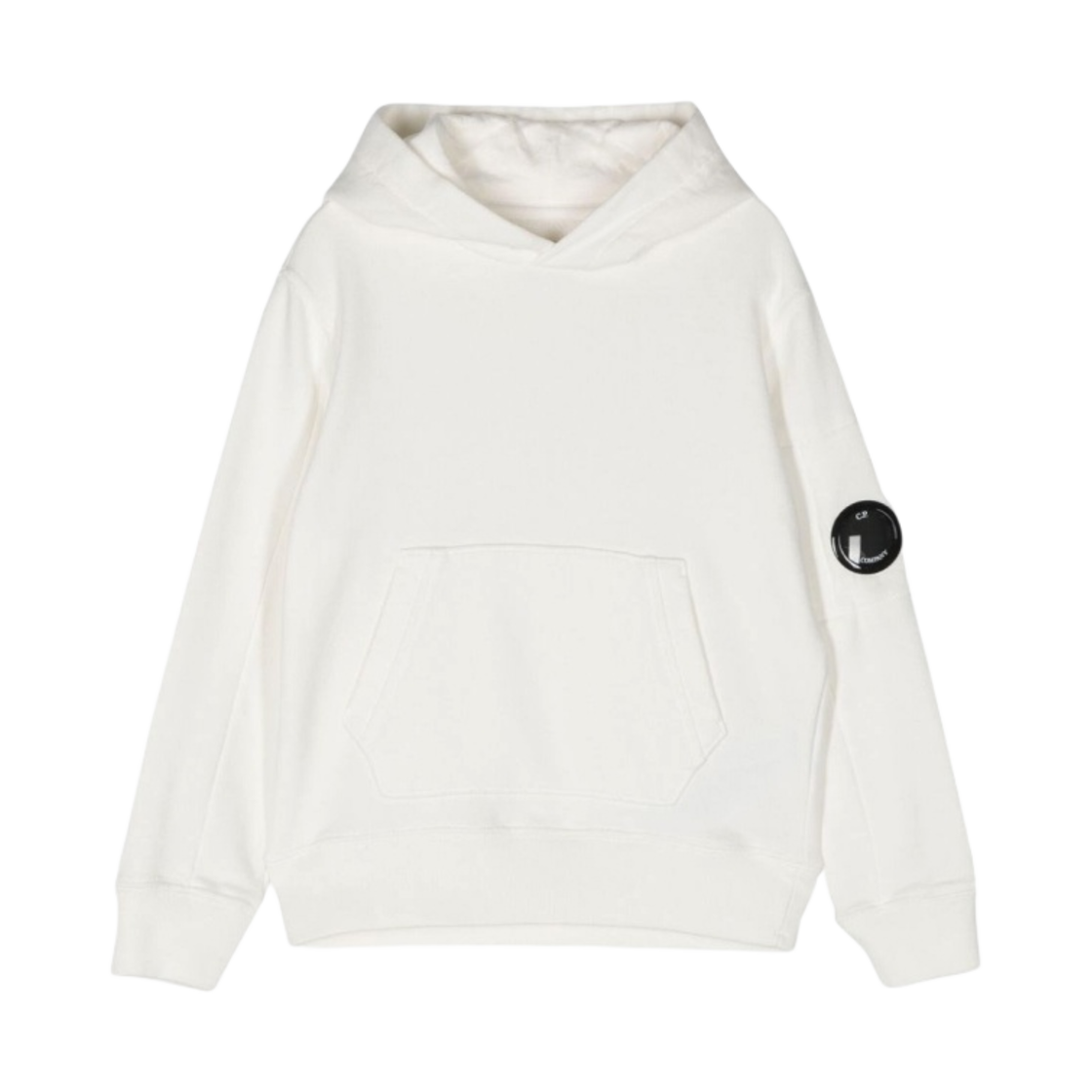 (키즈) C.P. 컴퍼니 U16 베이직 플리스 후드 거즈 화이트 - 23SS((Kids) C.P. Company U16 Basic Fleece Hoodie Gauze White - 23SS) - 1