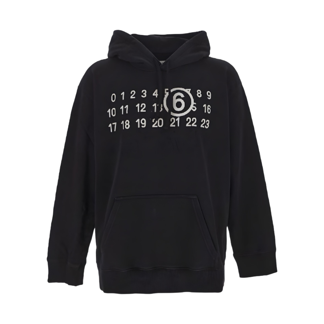 S62GU0112S25454900 MM6 Maison Margiela Number Logo Hoodie Black