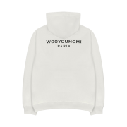Wooyoungmi Cotton Black Back Logo Hoodie White - 22FW