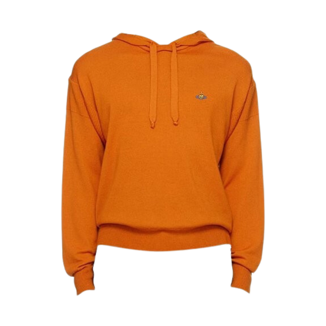 3803002N-Y0006-F410 Vivienne Westwood Orb Embroidery Virgin Wool Hoodie Burnt Orange