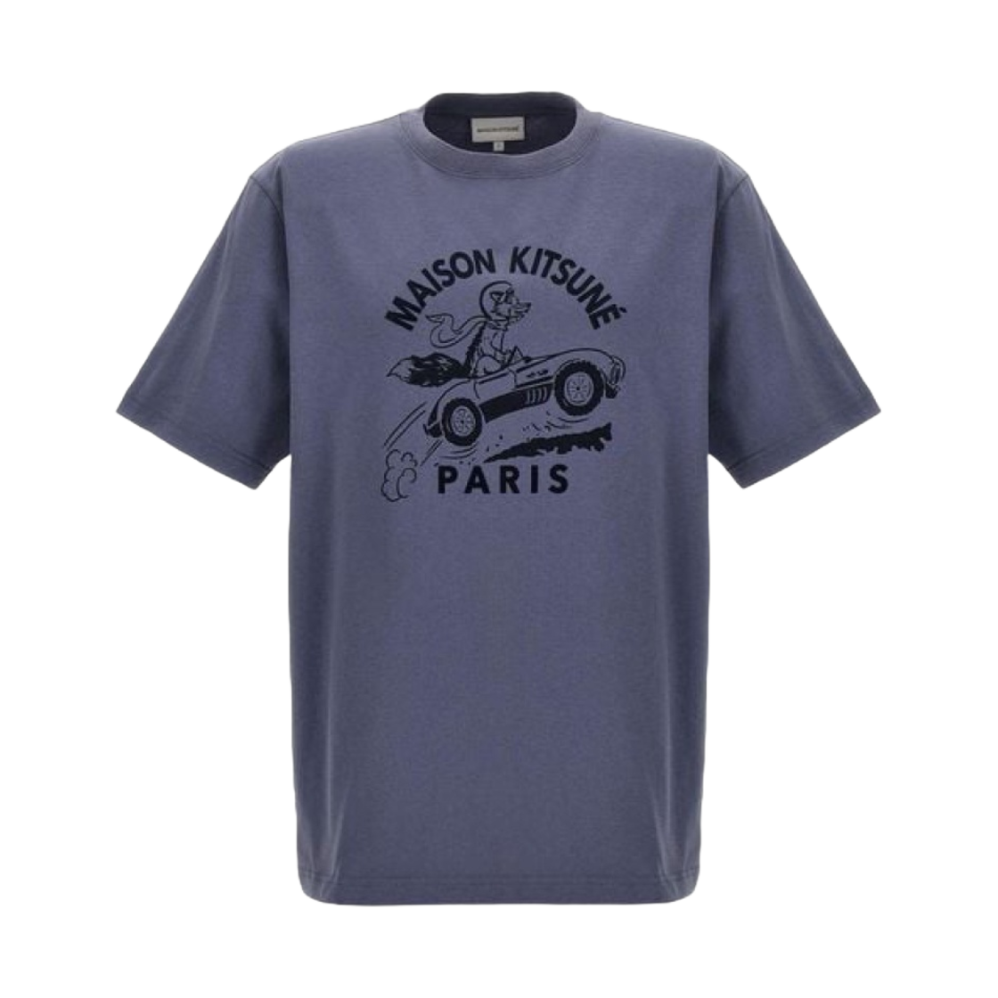 MM00109KJ0118-P526 Maison Kitsune Racing Fox Comfort T-Shirt Duster Blue