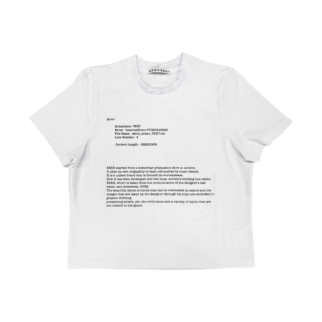씬 어바웃 크롭 티셔츠 화이트(SEEN About Crop T-Shirts White)