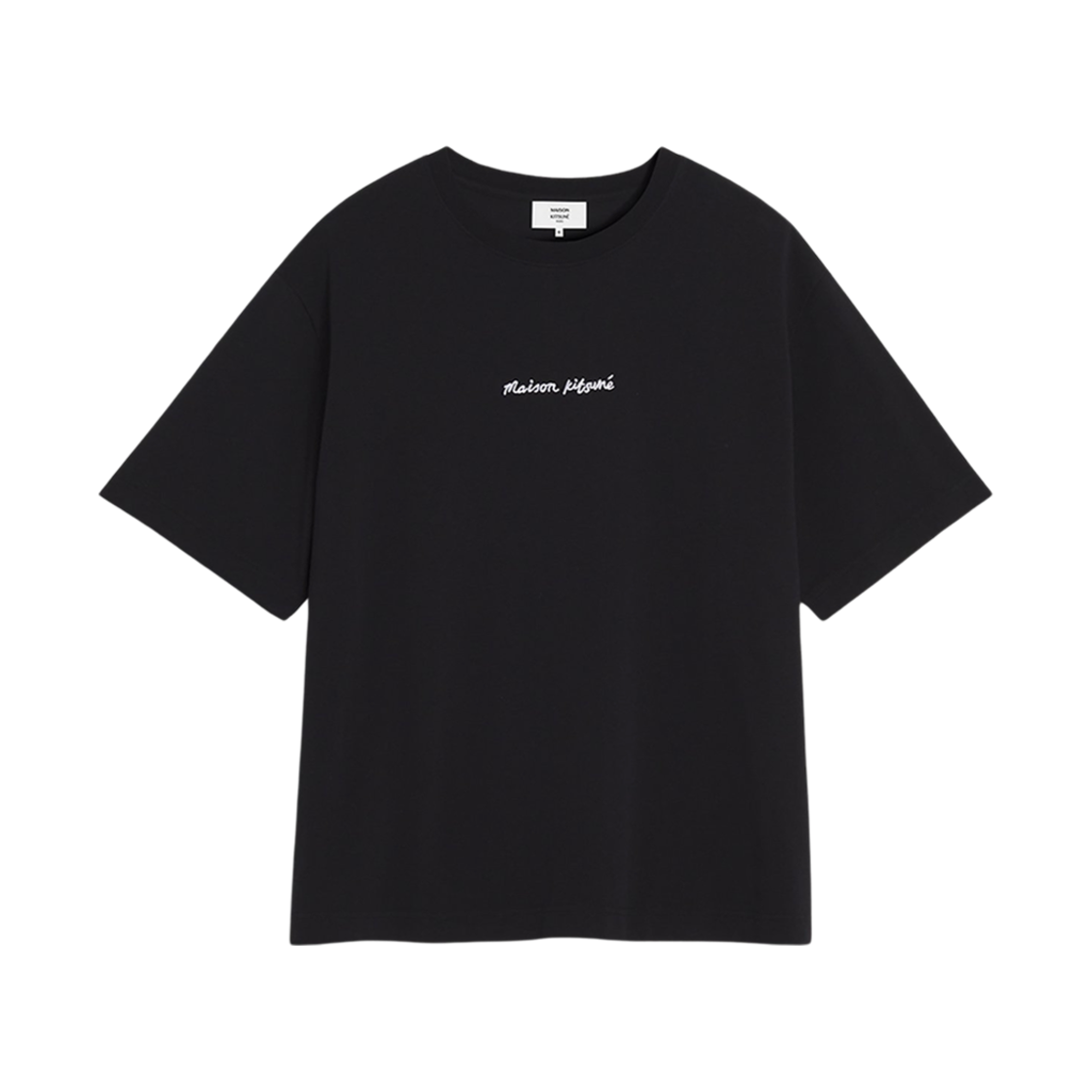메종 키츠네 자수 오버사이즈 티셔츠 블랙(Maison Kitsune Embroidery Oversize T-Shirt Black) - 1