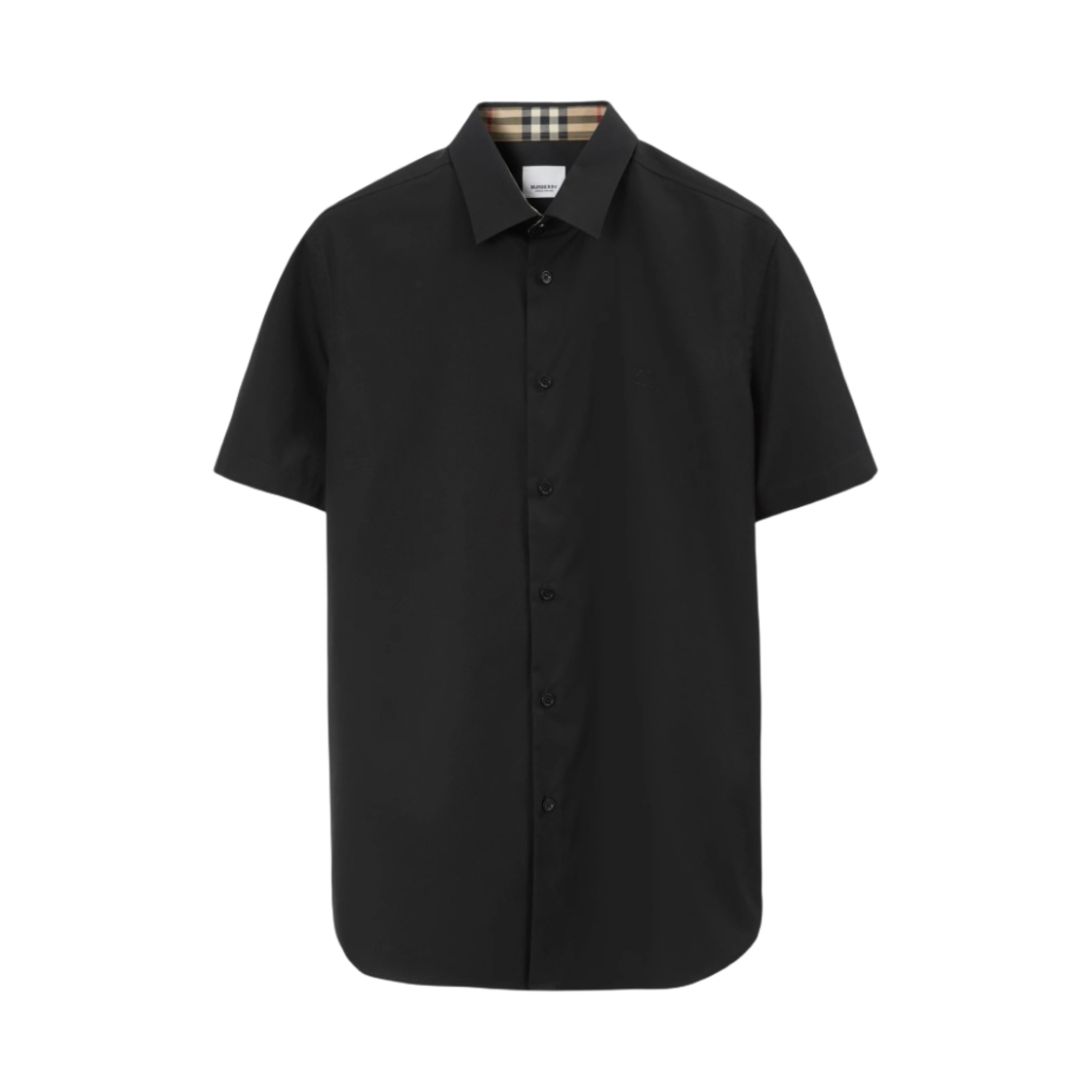 8071839 Burberry EKD Motif Stretch Cotton Shirt Black
