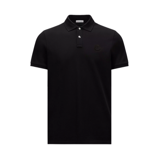 Moncler Logo Patch Polo Shirt Black - 24FW
