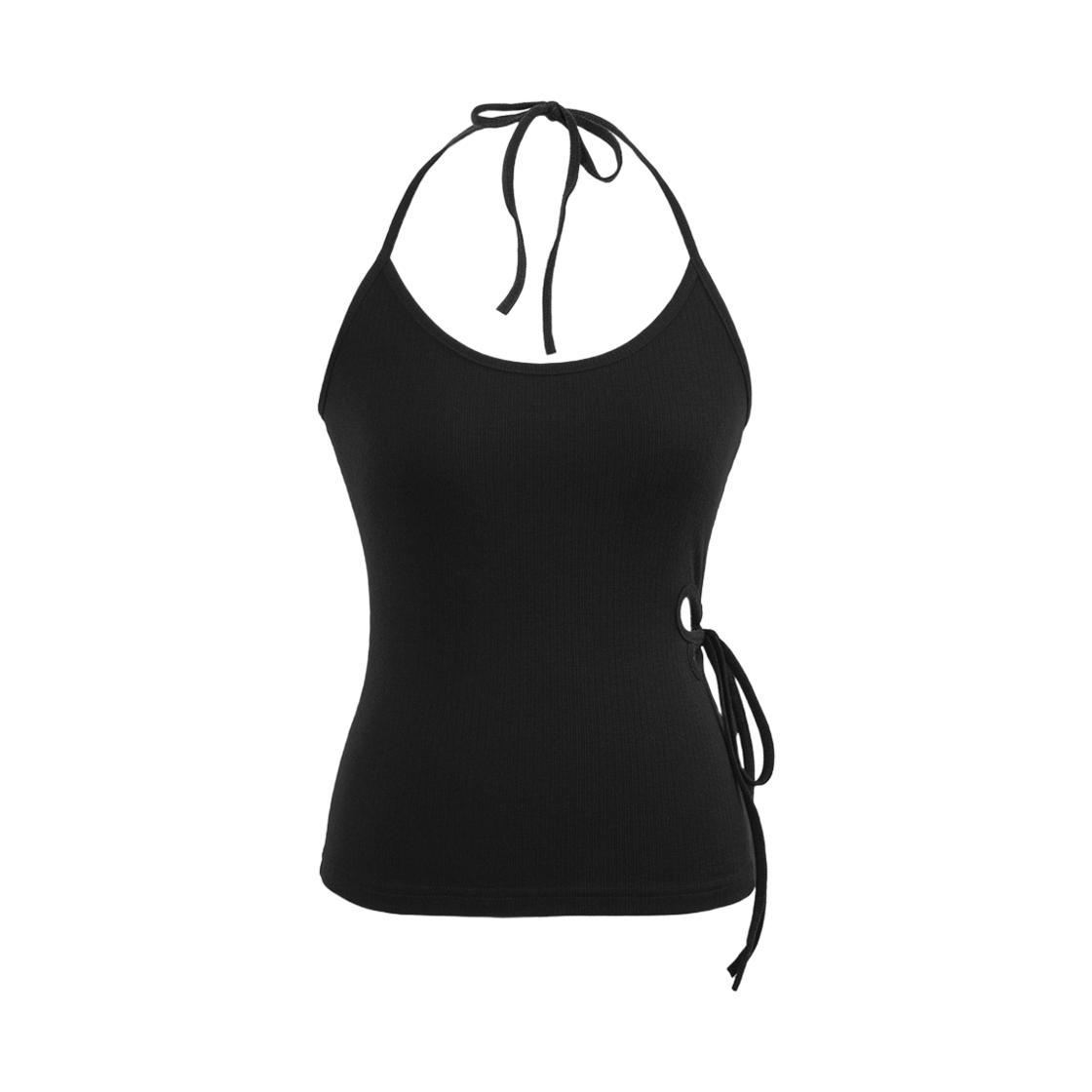 러프넥 버터플라이 탱크탑 블랙