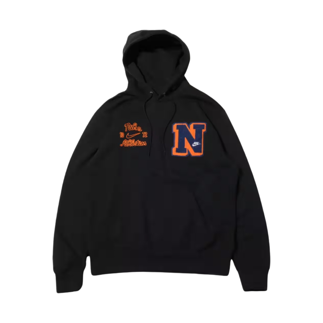 FN3100-010 Nike Club Fleece French Terry Pullover Hoodie Black - US/EU