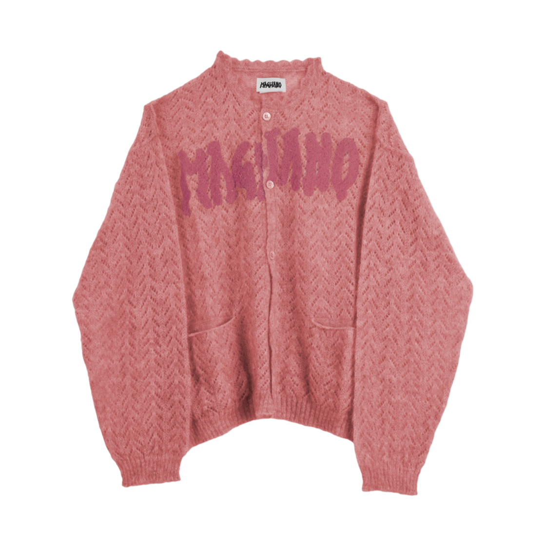 R58203281-13 Magliano Lace Effect Classic Bimbo Cardigan Pinkish