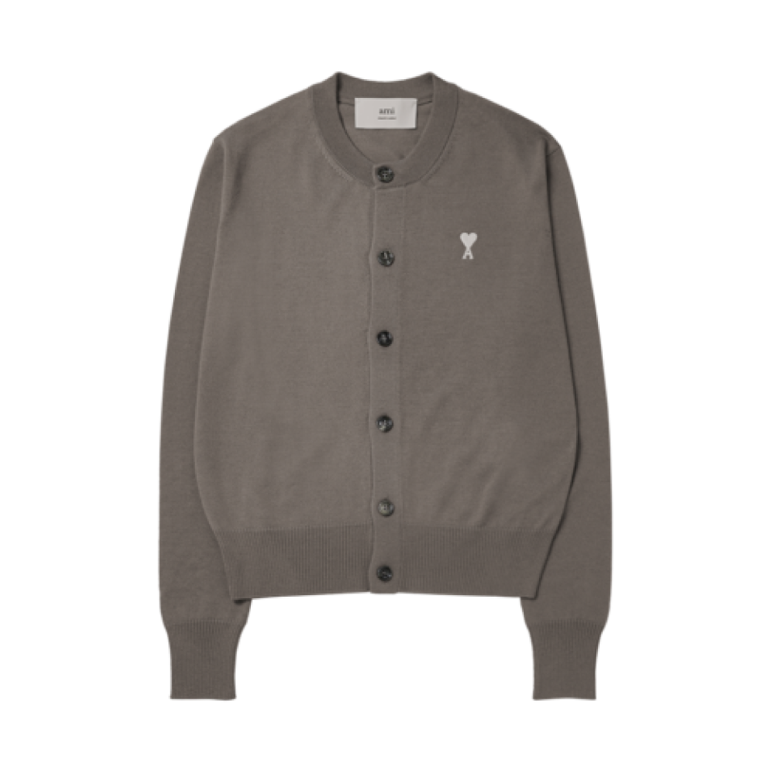 (W) 아미 스몰 하트 로고 울 가디건 베이지((W) AMI de Coeur Wool Cardigan Beige) - 1