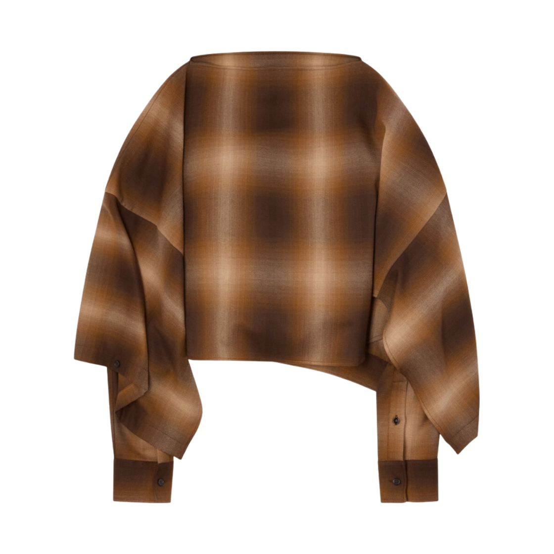 (W) MM6 메종 마르지엘라 체크 셔츠 넛맥((W) MM6 Maison Margiela Check Shirt Nutmeg) - 1