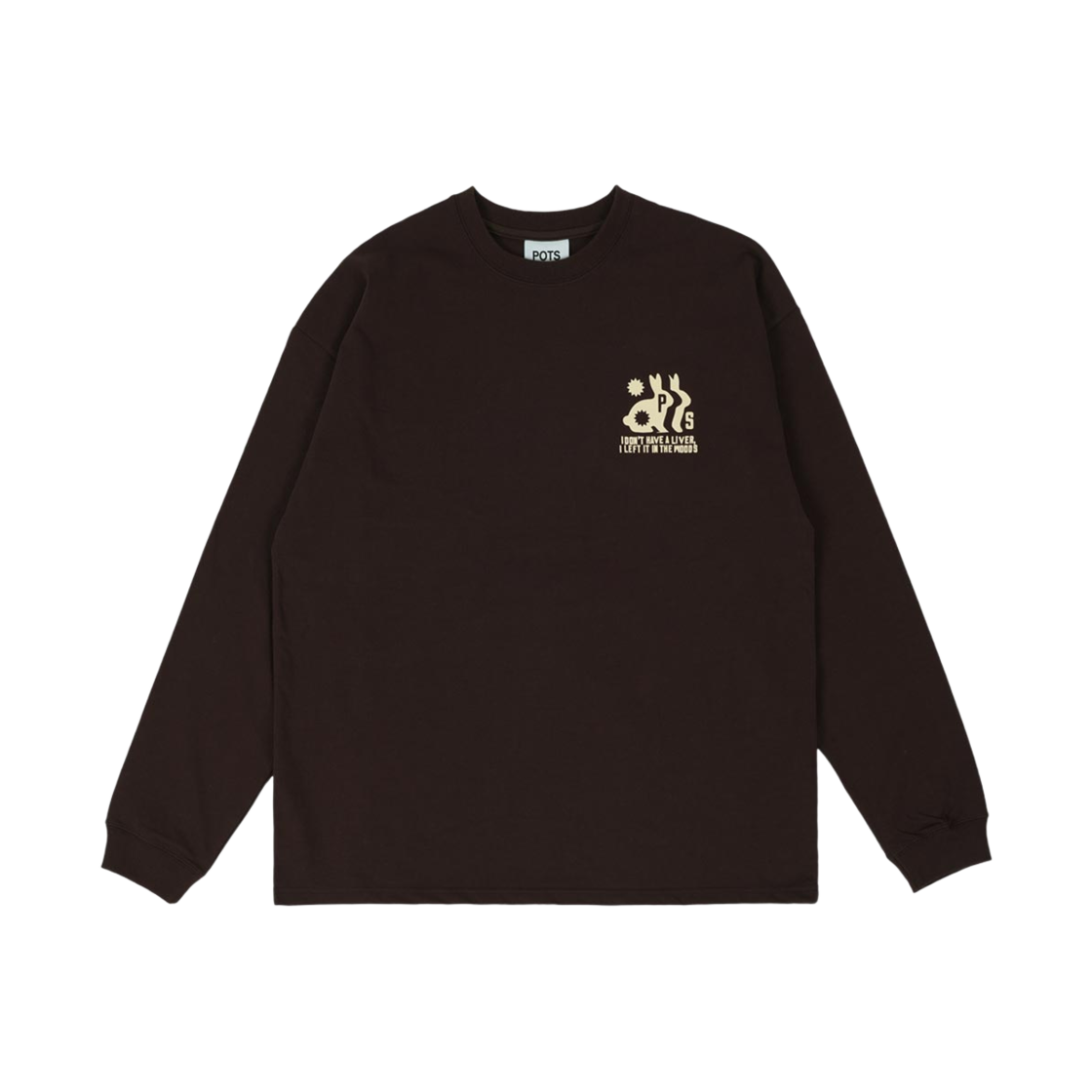퍼츠 헤얼스 리버 롱슬리브 브라운(POTS Hares Liver Long Sleeve Brown)