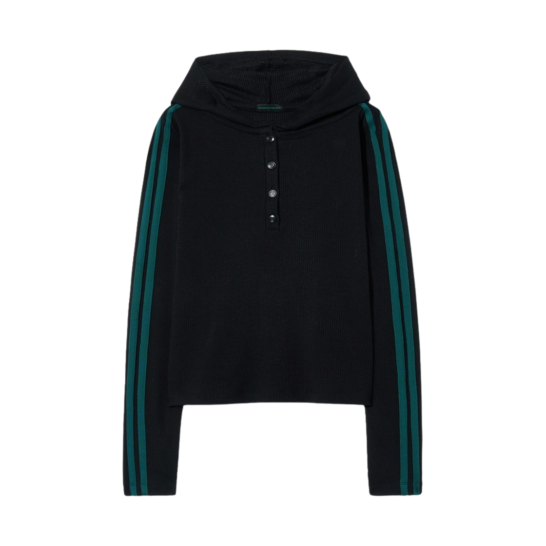 206_TIP THE IDENTITY PROJECT Women Ribbed Button Slim Line Black