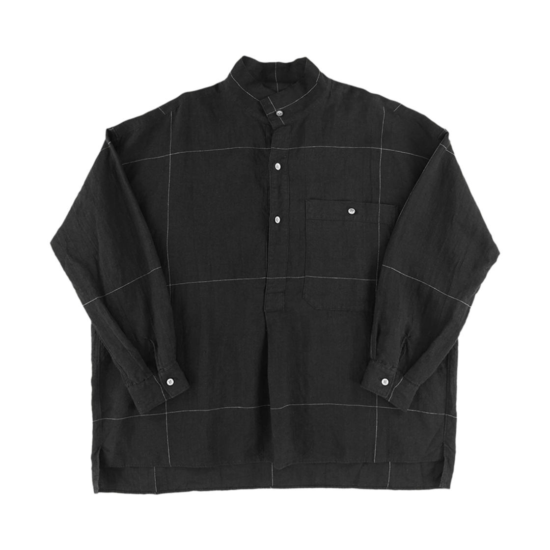 A0KS0000OZT1 Kaptain Sunshine Standcollar Smock Black Pane