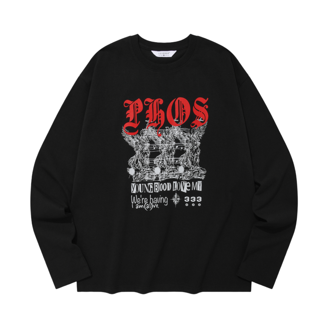 포스333 해자드 002 미카엘 롱 슬리브 블랙(PHOS333 Hazzard 002 Michael Long Sleeve Black)