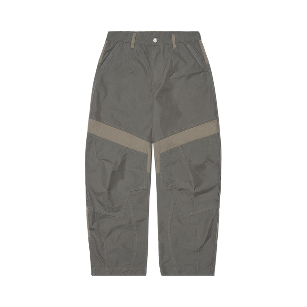 NMSS52PT05KHA NOMANUAL Side Zipper Double Knee Pants Khaki