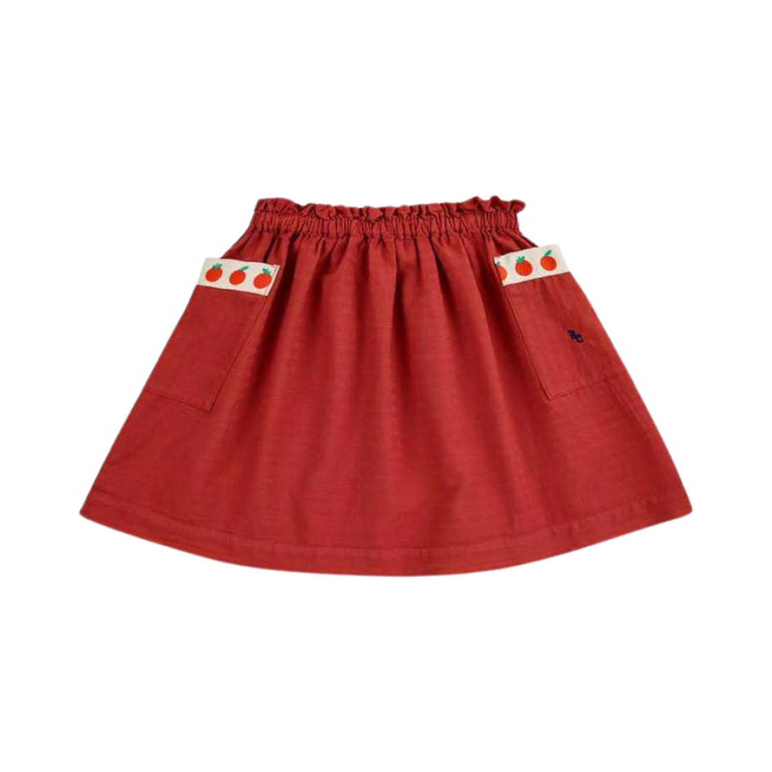 124AC093 (Kids) Bobo Choses Pocket Woven Skirt Red Brown