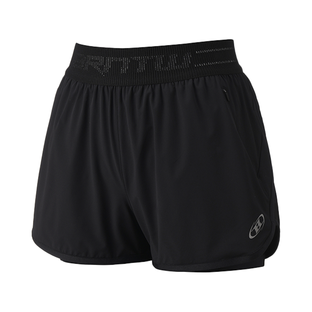 본투윈 우먼스 리플렉티브 투 인 원 쇼츠 블랙