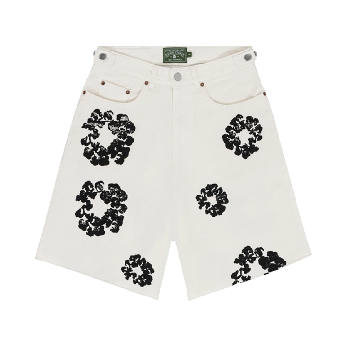 데님 티어스 코튼 리쓰 진 쇼츠 화이트(Denim Tears Cotton Wreath Jean Shorts White)