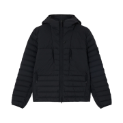 Stone Island 4100020 Seamless Tunnel Nylon Down TC Hooded Jacket with Seamless Feather Tunnels and Anti Drop Black - 25FW