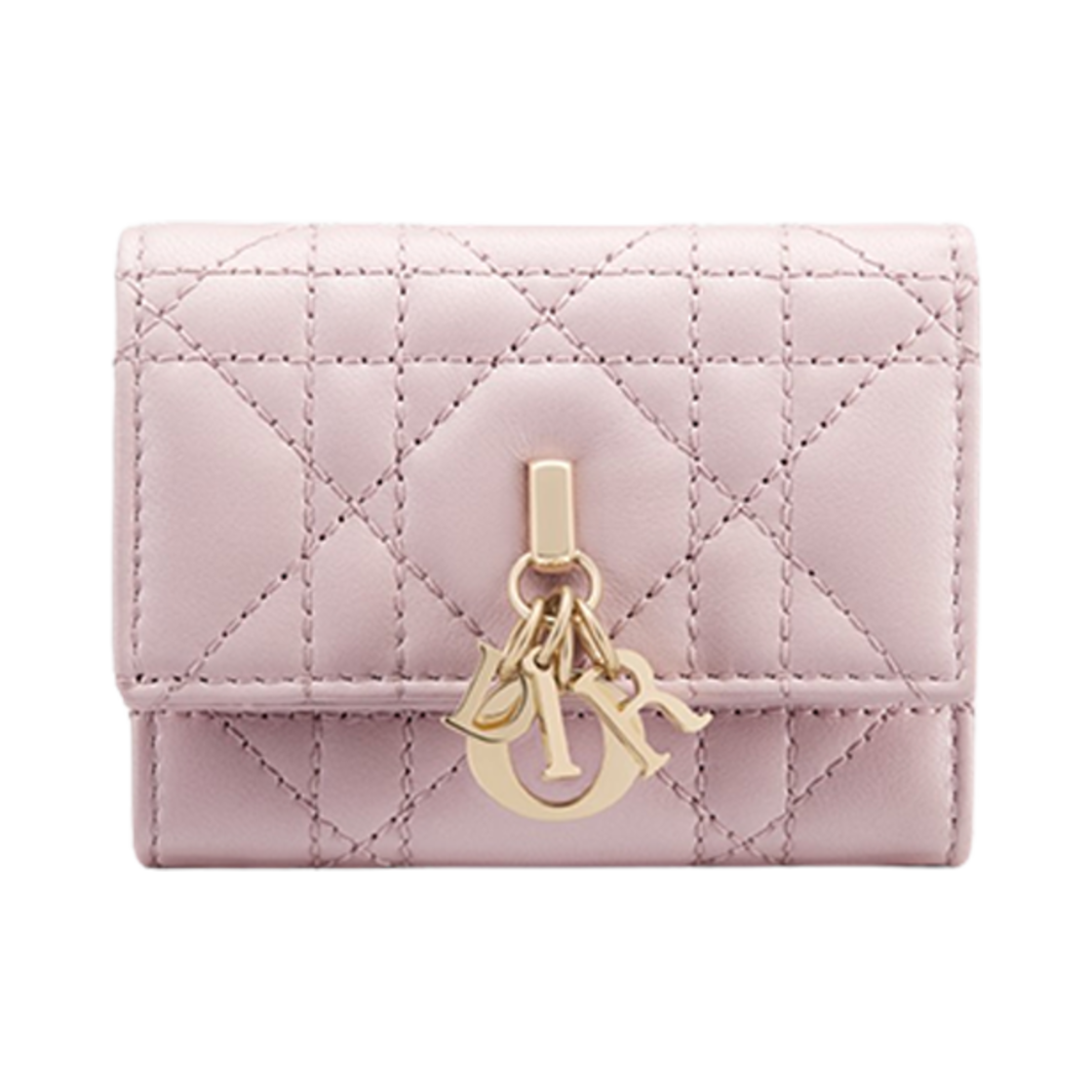디올 마이 트라이폴드 월렛 페일 핑크 까나쥬 램스킨(Dior My Trifold Wallet Pale Pink Cannage Lambskin) - 1