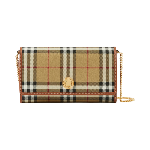 Burberry Check Wallet With Chain Strap Archive