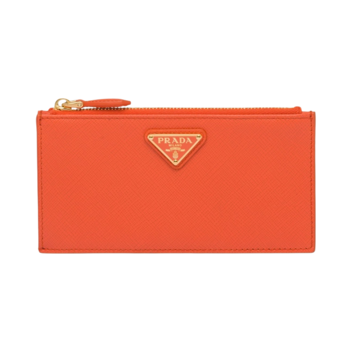 프라다 사피아노 레더 카드 홀더 오렌지(Prada Saffiano Leather Card Holder Orange) - 1