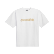 Jacquemus Le T-Shirt Raphia Logo T-Shirt Print Macrame Logo White