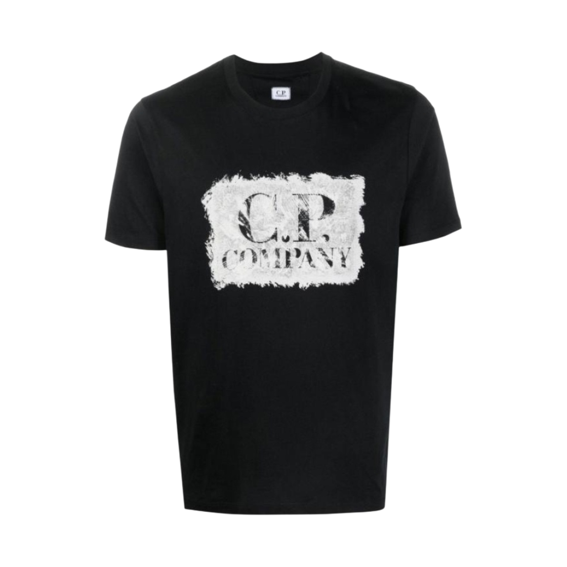 C.P. 컴퍼니 30/1 저지 그래픽 라지 로고 프린트 티셔츠 블랙 - 23SS
