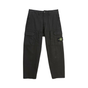 Stone Island 30214 Stretch Cotton Wool Satin Cargo Pants Black - 21FW