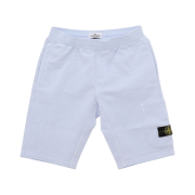 (Kids) Stone Island 61840 Cotton Fleece Garment Dyed Bermuda Cargo Shorts Lavender - 22SS