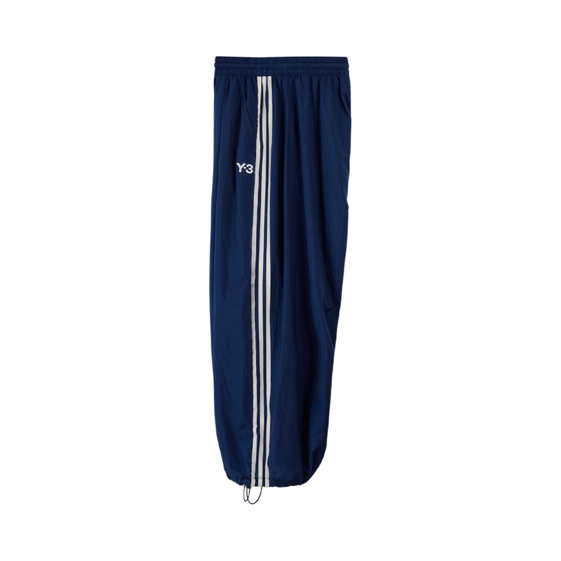 (W) Y-3 삼선 나일론 트랙수트 바텀 다크 블루((W) Y-3 3-Stripes Nylon Tracksuit Bottoms Dark Blue)