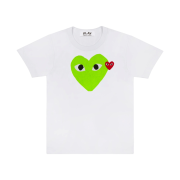 Play Comme des Garcons Green Heart T-Shirt White