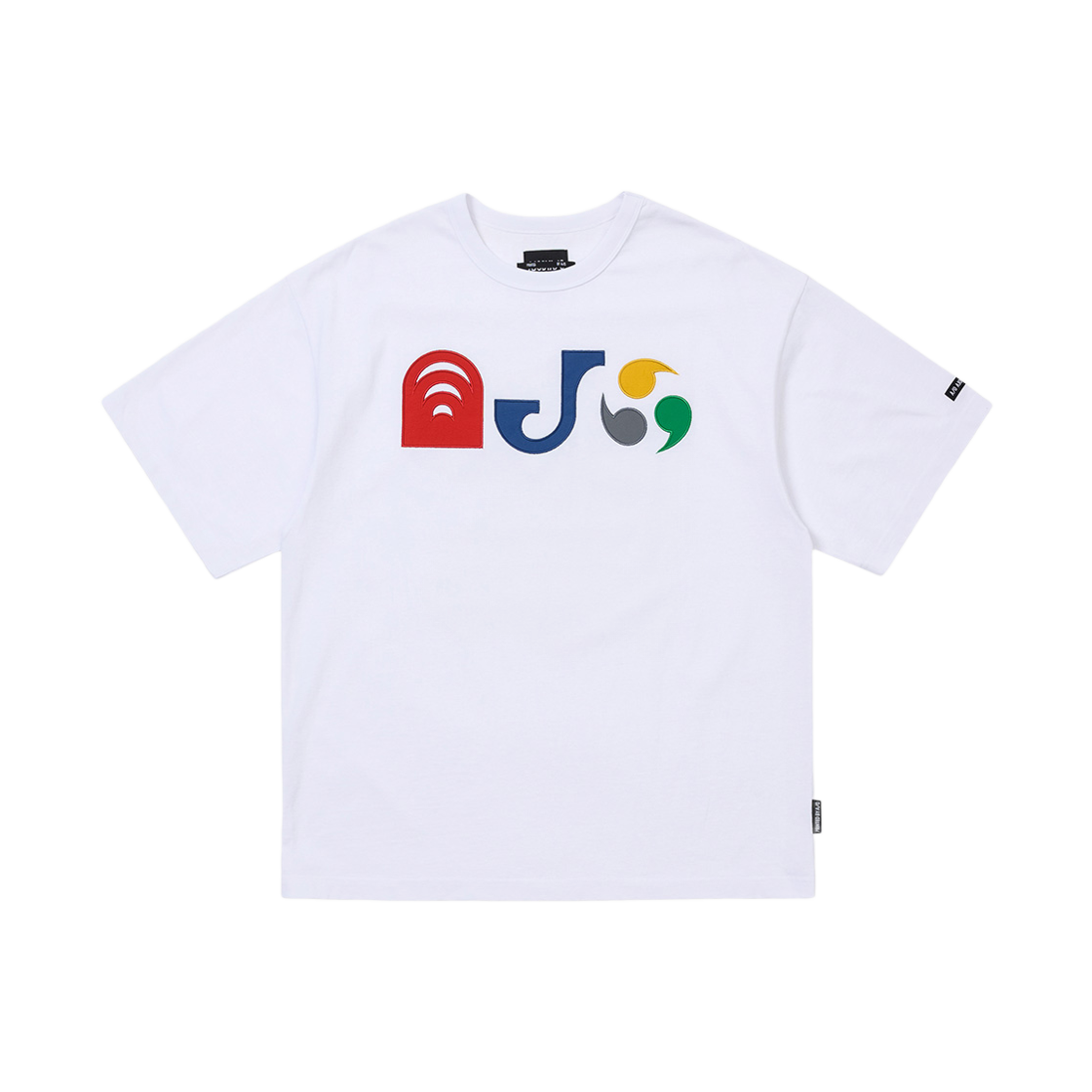 아조바이아조 PBA 아조 피토그램 나일론 아플리케 티셔츠 화이트