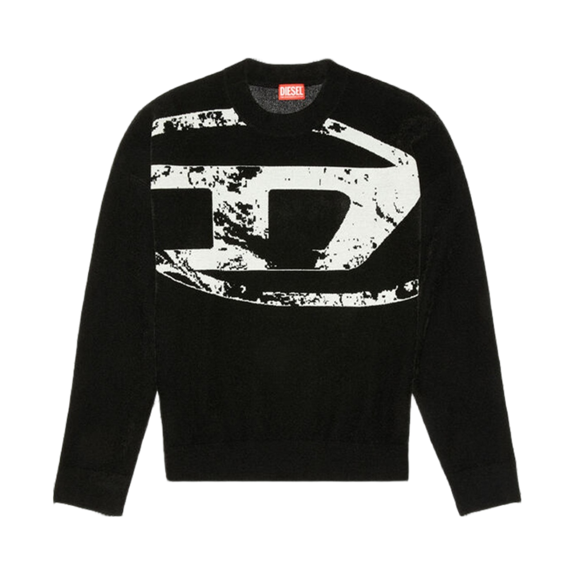 디젤 스웨트셔츠 디스트레스트 오발 D 블랙(Diesel Sweatshirt with Distressed Oval D Black) - 1