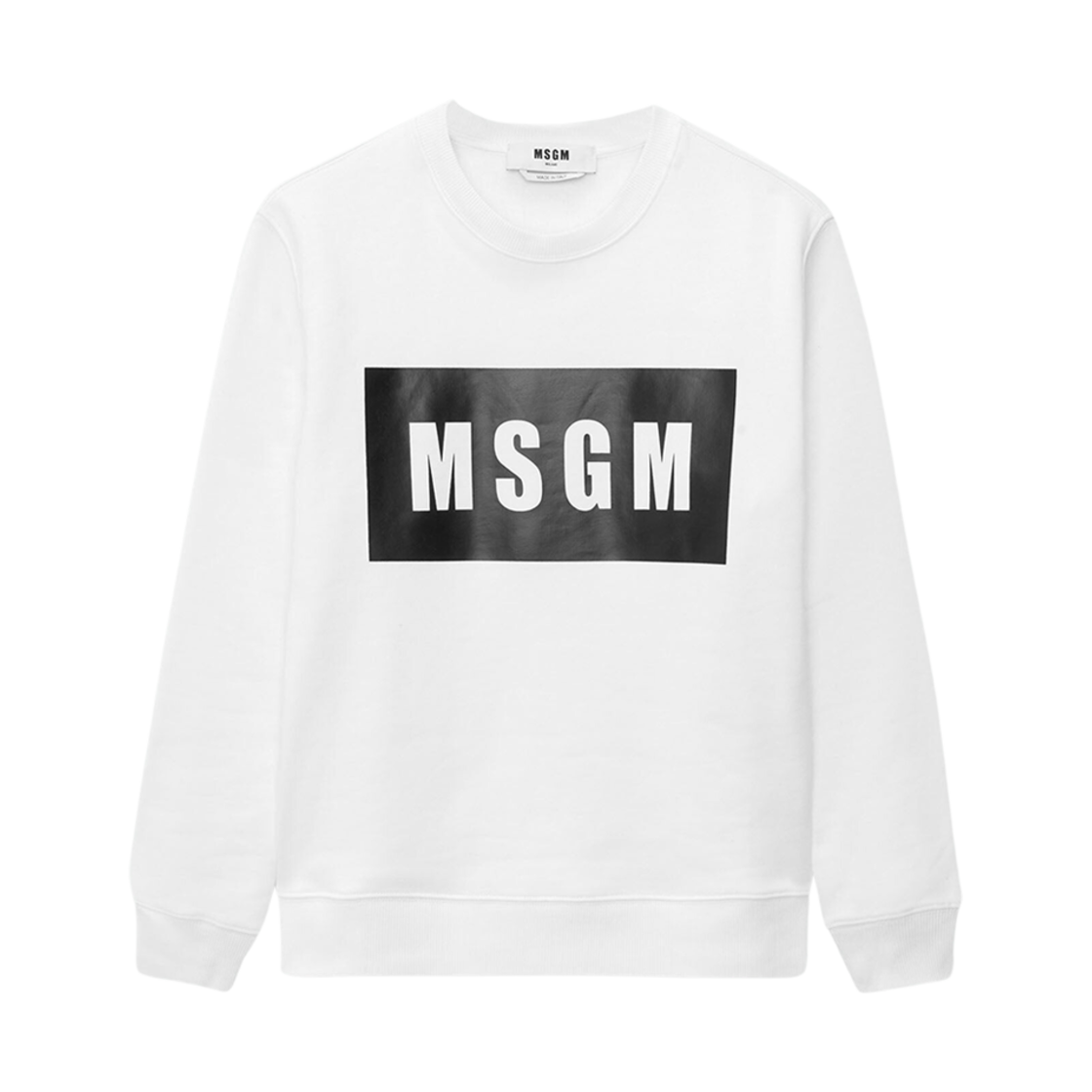 2000MDM523-200001-01 (W) MSGM Cotton Sweatshirt with Box Logo White