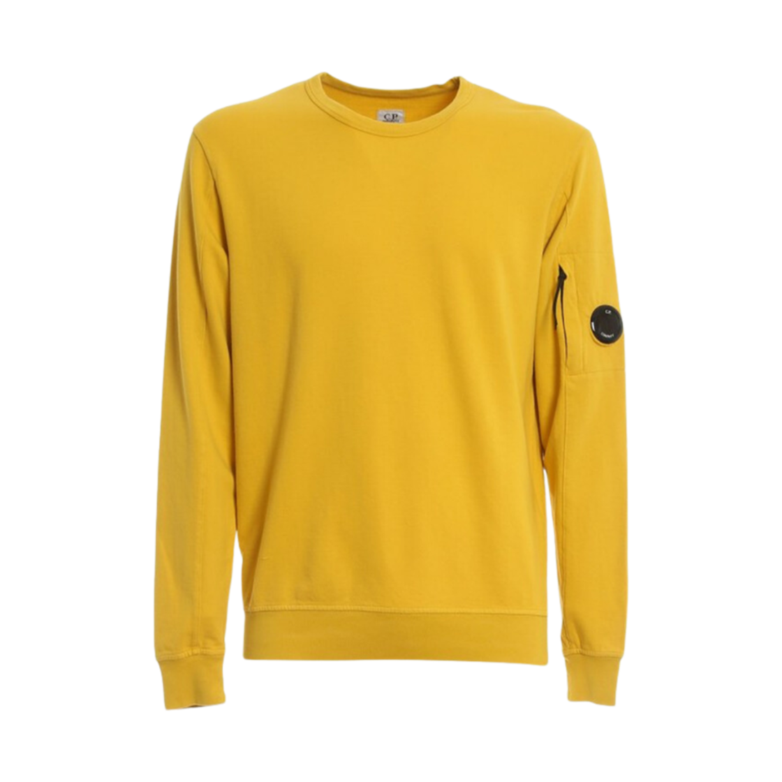 12CMSS032A002246G239 C.P. Company Light Fleece Crewneck Sweatshirt Nugget Gold Yellow - 22SS