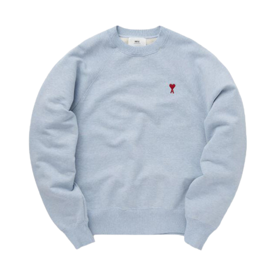 아미 스몰 하트 로고 스웨트셔츠 헤더 캐시미어 블루
