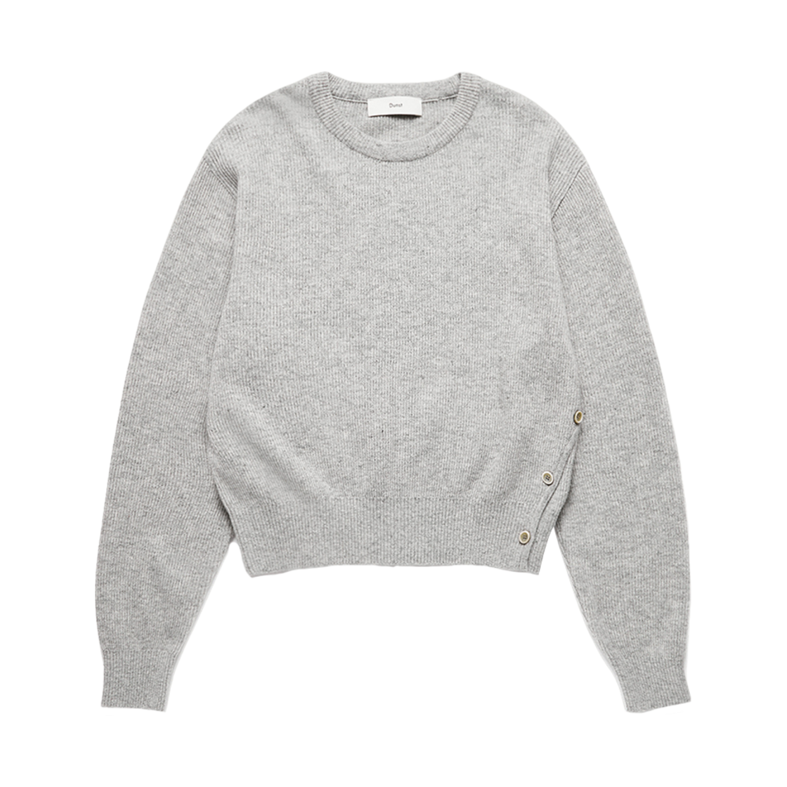 던스트 버튼드 크루넥 스웨터 멜란지 그레이(Dunst Buttoned Crewneck Sweater Melange Grey) - 1