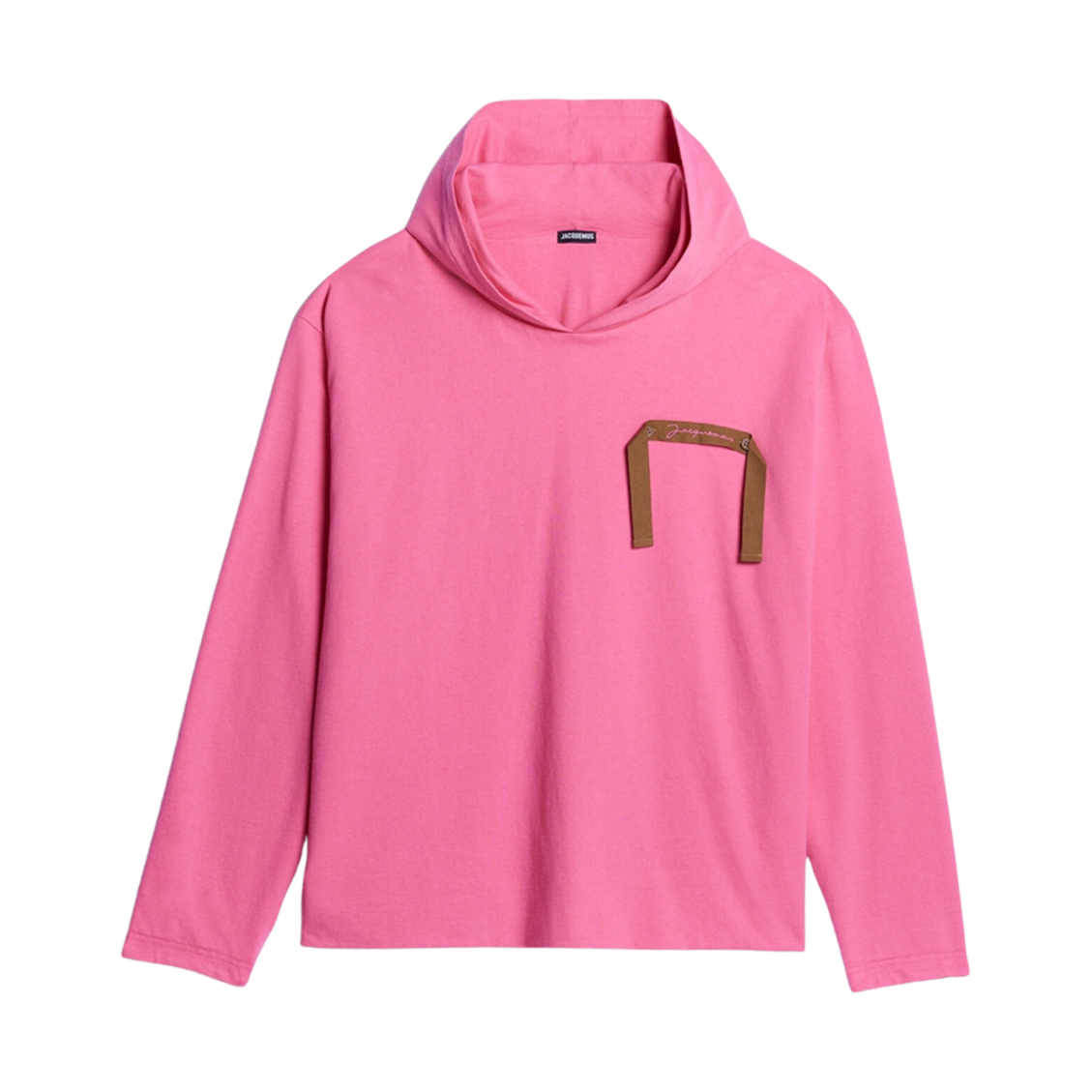 자크뮈스 르 스웨트셔츠 데센호 그로그랭 로고 후드 핑크(Jacquemus Le Sweatshirt Desenho Grosgrain Logo Hoodie Pink) - 1